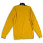 Mens Yellow Round Neck Long Sleeve Knitted Pullover T-Shirt Size Large image number 2