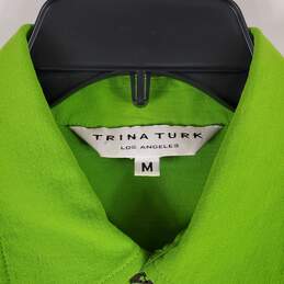 Trina Turk Women Green Button Up Blouse SZ M alternative image