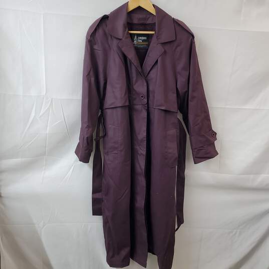 Vintage London Fog Dark Purple Trench Coat Women's 8 image number 3