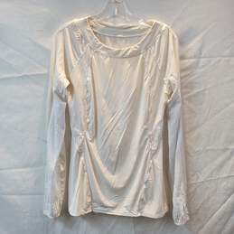 Lululemon White Long Sleeve Pullover Activewear Top No Size Tag