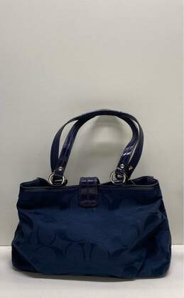 Coach Signature Jacquard/Leather Soho Blue Satchel Shoulder Bag alternative image