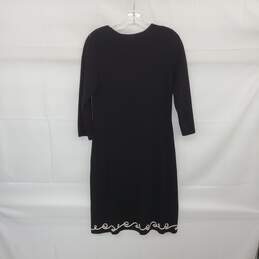 Hanna Anderson Black Combed Cotton Long Sleeve Midi Sheath Dress WM Size M NWT alternative image