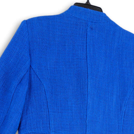 Womens Blue Long Sleeve Pockets Regular Fit Button Front Overcoat Size 1 image number 4