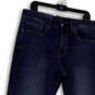 Womens Blue Denim Dark Wash Stretch Pockets Straight Leg Jeans Size 34x30 image number 3