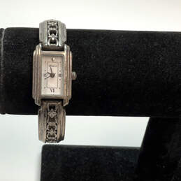 Designer Brighton Silver-Tone Rectangle White Dial Analog Wristwatch