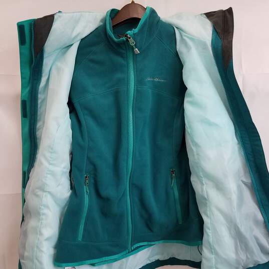 Eddie Bauer women's 2 in 1 technical fleece jacket green nwt S image number 5