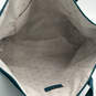 Womens Blue Zipper Inner Pocket Zipper Double Handle Tote Bag image number 4