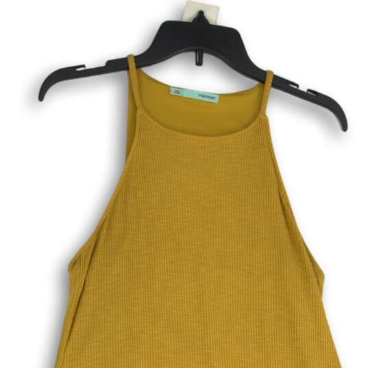 Maurices Womens Yellow Round Neck Sleeveless Midi A-Line Dress Size Large image number 3