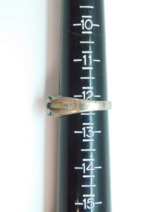 Men's Vintage Wheeler Manufacturing Sterling Silver Hematite Ridged Ring 7.1g image number 6