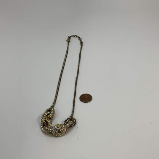 Designer J. Crew Gold-Tone Iridescent Stones Large Link Chain Necklace image number 1