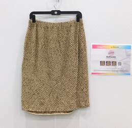 Women's St John Brown Knitted Skirt Size 8 alternative image