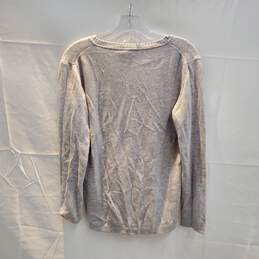 Enzo Mantovani Gray Pullover V-Neck Cashmere Sweater NWT Size L alternative image
