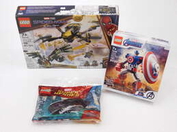 Marvel Super Heroes Factory Sealed Sets 76195: Spider-Man's Drone Duel 76168: Captain America Mech Armor + Polybag Set