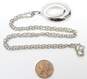 Vintage Crown Trifari Silver Tone Modernist Pendant Necklace 22.0g image number 5