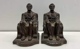 Bronze Abraham Lincoln Metal Book Ends Vintage 1924 Nuat Creations NYC
