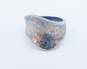 925 Hammered Cuff Bracelet Dichroic Glass Pendant & Hoop Earrings 33.2g image number 3