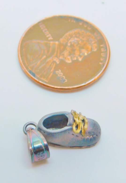 Michael Anthony 925 Sterling Silver & 14K Yellow Gold Shoe Pendant 1.8g image number 4