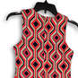 Womens Multicolor Sleeveless Round Neck Back Zip Sheath Dress Size X-Small image number 4