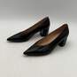 Jon Josef Womens Black Leather Pointed Toe Slip On Pump Heel Size 8 image number 2