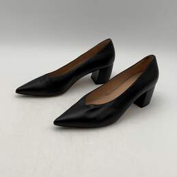 Jon Josef Womens Black Leather Pointed Toe Slip On Pump Heel Size 8 alternative image