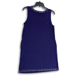 Womens Blue Sleeveless Round Neck Stretch Pullover Shift Dress Size Small alternative image