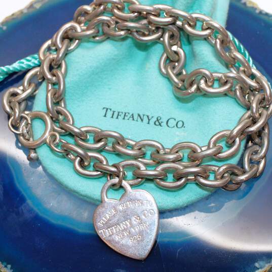Tiffany & Co. Sterling Silver 'Return To' Large Link Chain Necklace - 67.8g image number 1