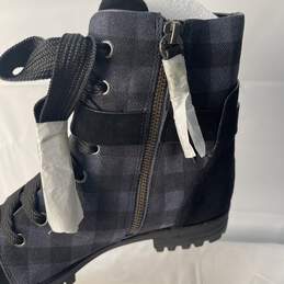 Splendid Womens Black/Gray Plaid Zipper Boot Shoe IOB Size 6.5