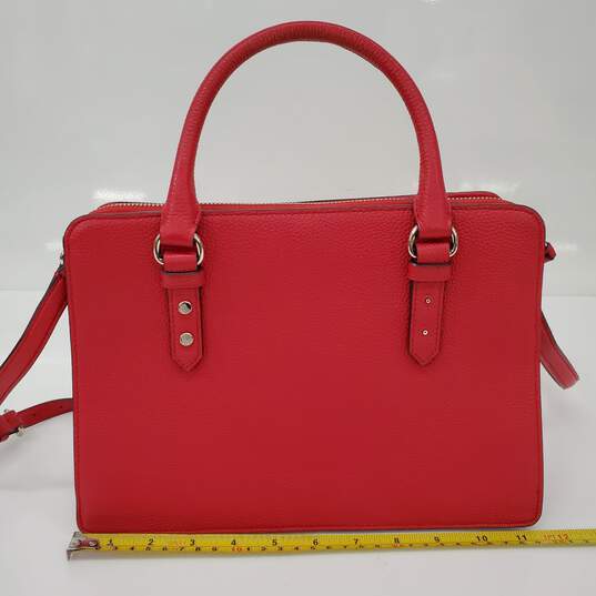 Kate Spade Red Leather Satchel/Convertible Crossbody Handbag image number 4
