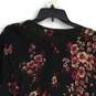 NWT Croft & Barrow Womens Black Floral Knitted Button Front Cardigan Sweater 3X image number 4