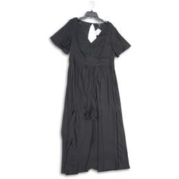 NWT Torrid Womens Black Short Sleeve V-Neck Back Zip Maxi Dress Size 12