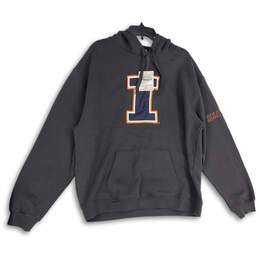Mens Black University Of Illinois Long Sleeve NCAA Sweatshirt Size XXL