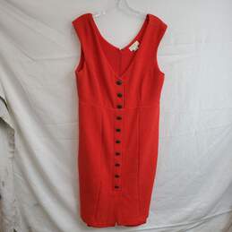 Anthropologie Maeve Red Button Up Sleeveless Dress Women's Size L