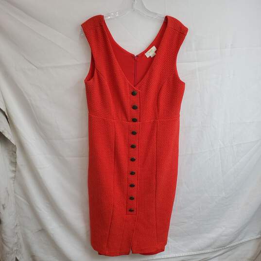 Anthropologie Maeve Red Button Up Sleeveless Dress Women's Size L image number 1