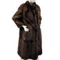 Vintage Women's Two Tone Brown Fur Full Length Evening Coat Size 10 image number 1
