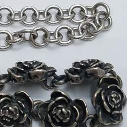 Sterling Silver Flower 6.5in Toggle Double Interlocking Hearts Bracelet Bundle 2 pcs 25.5g alternative image