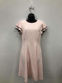 Women's Light Pink Short Ruffled Sleeved Sz 10 Formal Dress