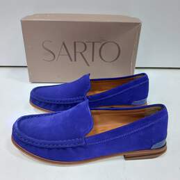 Women's Franco Sarto Gina Purple Suede Loafers Size 7.5 in Box