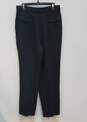 Womens Black Pockets Pleated Front Straight Leg Formal Dress Pants Size 46 image number 2