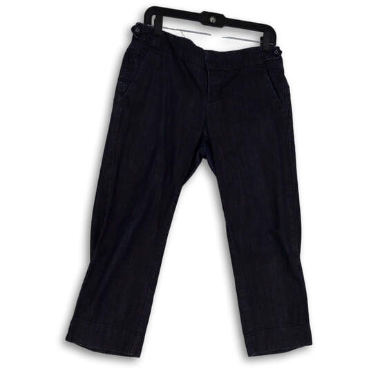 Womens Blue Denim Medium Wash Pockets Straight Leg Cropped Jeans Size 8 image number 2