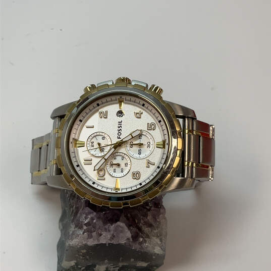 Designer Fossil Dean FS-4795 Two-Tone Round Chronograph Analog Wristwatch image number 2