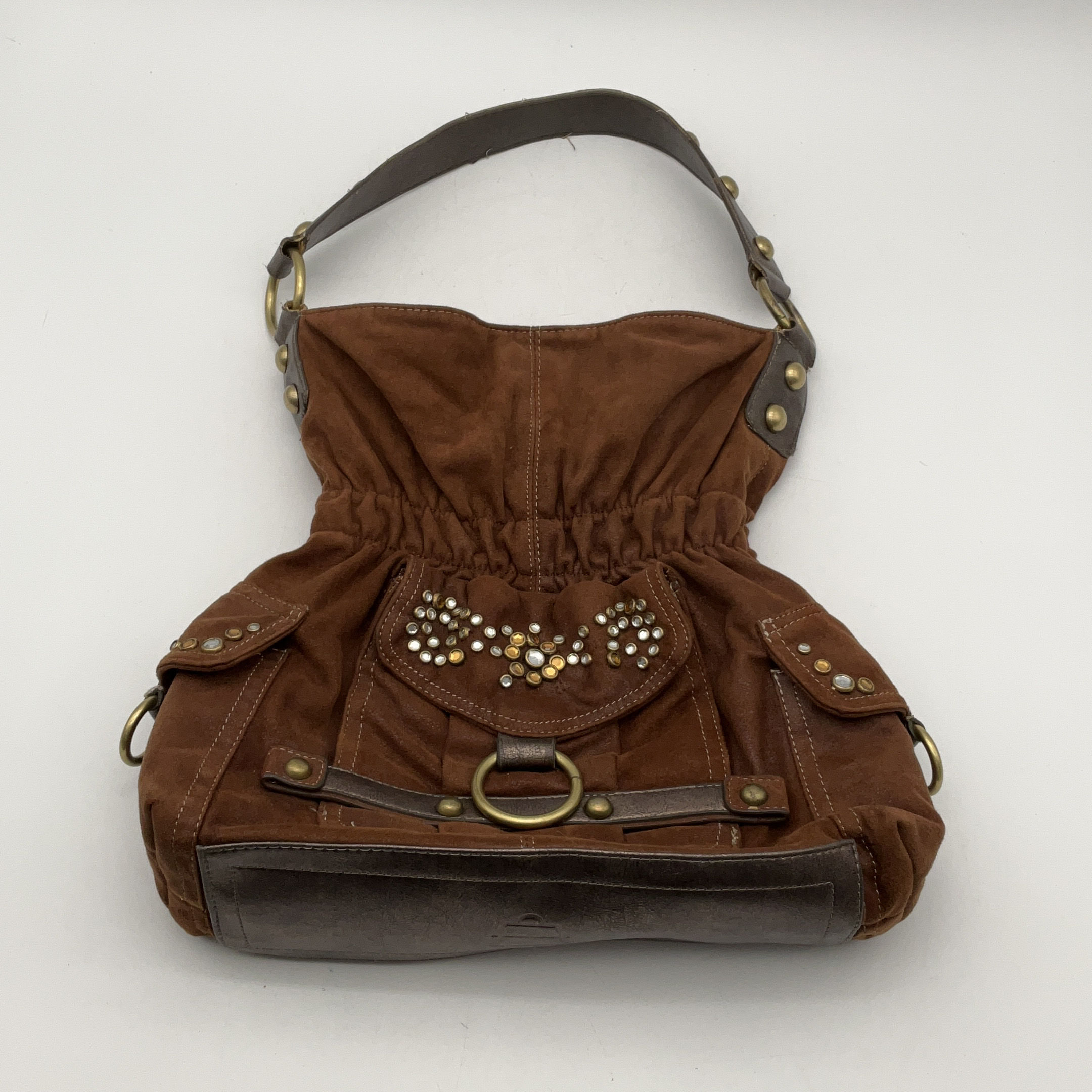 Vintage Small Sling Bag Chestnut Brown Italian Leather Single Strap  Backpack Purse for Women or Men