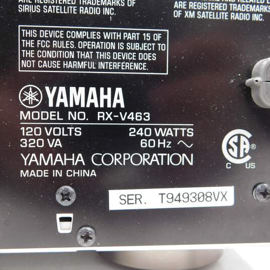 Yamaha Brand RX-V463 Model Natural Sound AV Receiver w/ Attached Power Cable image number 8