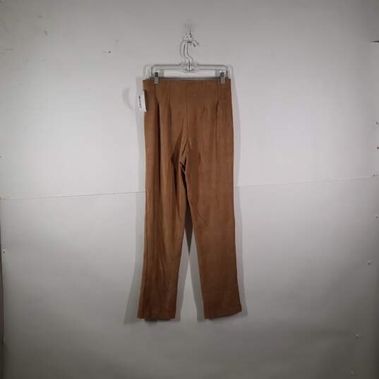 Womens Pleated Front Straight Leg Pull-On Ankle Pants Size MT image number 1