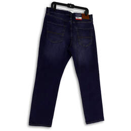 Womens Blue Denim Dark Wash Stretch Pockets Straight Leg Jeans Size 34x30 alternative image