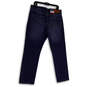 Womens Blue Denim Dark Wash Stretch Pockets Straight Leg Jeans Size 34x30 image number 2