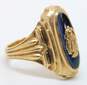 Vintage 1958 10K Yellow Gold Blue Spinel Class Ring 6.0g image number 4