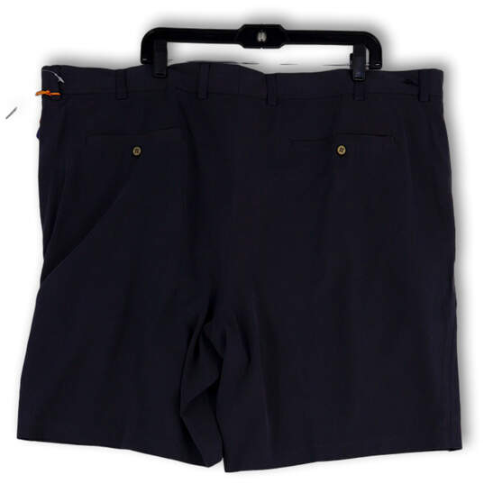 NWT Mens Black Pleated Flat Front Pockets Regular Fir Bermuda Shorts Sz 46R image number 2
