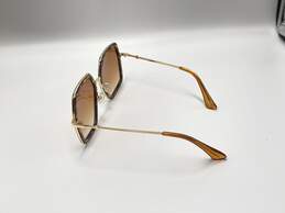 Chimi Womens Tortoise Brown Frame Metallic Hexagon Sunglasses 0503715-E