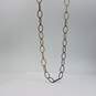 Sterling Silver Gold Tone Textured Oval Link Necklace 15.1g image number 3