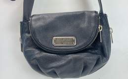 Marc Jacobs Natasha Black Leather Flap Zip Around Crossbody Bag